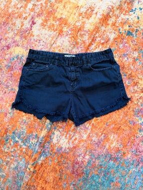 Free People Navy Frayed Hem Shorts Women’s 29 Raw Edge Casual Summer